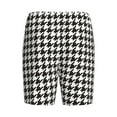 thumbnail image 2 of Lsque Houndstooth Black And White Mens Sleep Pajama Shorts,Short Pajama Pants, Cotton Ultra-Soft Knit-4X-Large, 2 of 9