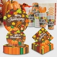 thumbnail image 7 of geerera Thanksgiving Tableware Set for Party, Disposable Tableware Set, 10 Of Each 9" Dinner Plate, 7" Dessert Plate, Cups, Cutlery & 20 Napkins Plastic Dinnerware Party, 7 of 7