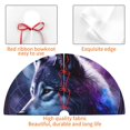 thumbnail image 3 of KLL 48" Christmas Tree Skirt Feathered Wolf Xmas Tree Skirts Mat for New Year Xmas Holiday Party Indoor Outdoor Home Decoration, 3 of 5