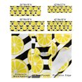 thumbnail image 3 of Kitchen Cafe Valance Curtain for Small Windows,Summer Farm Yellow Lemon Slice Rod Pocket Valances Fruit on Black and White Stripes Window Treatment Panel for Living Room/Bedroom/Bathroom,60x18in, 3 of 9