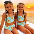 thumbnail image 5 of CCRFTGI Girls Swimsuits Size 7-8 Two Piece Sets Swimming Bathing Suits Beach Holiday Floral Print Bikini Set Cute Summer Girls Clothes Swim Suit Kids Bikini Blue 3-4 Years, 5 of 9