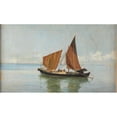 thumbnail image 2 of Pietro Barucci 14x10 Black Ornate Wood Framed Double Matted Museum Art Print Titled: Lagoon with Boat, 2 of 5