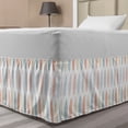 thumbnail image 1 of Abstract Bed Skirt, Horizontal Lines Pattern Colorful Leaves Illustration on Plain Backdrop, Elastic Bedskirt Dust Ruffle Wrap Around for Bedding Decor, 4 Sizes, White and Multicolor, by Ambesonne, 1 of 2