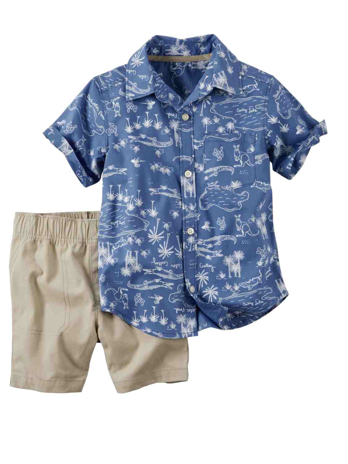 Baby Boy 2-Piece Outfit Shorts Shirts Pants Button Down Shirts 18 Months Carters 