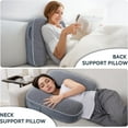 thumbnail image 3 of Reading Pillow for Gaming, Gaming Pillow for Lap, Side Sleeper Pillows for Adults, Arm Support Pillow for Adult Crocheting, Working or Sitting in Bed, Floor & Sofa (Grey), 3 of 6