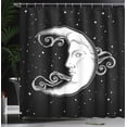 thumbnail image 3 of Ambesonne Moon Rays Shower Curtain, Antique Style Crescent, 69"Wx75"L, Charcoal Grey and White, 3 of 4