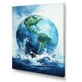 thumbnail image 2 of Designart "Blue Planet Earth I" Earth Canvas Wall Art, 2 of 5