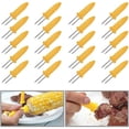 thumbnail image 1 of Paquete de 10 soportes para maíz, soportes para maíz de acero inoxidable, brochetas de mazorca de maíz, dos dientes, mangos de maíz, soportes para parrilla, palillos de maíz para brochetas de kebab,, 1 of 6