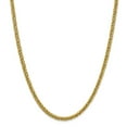 thumbnail image 1 of Real 14kt Yellow Gold 4.65mm Semi-solid 3-Wire Wheat Chain; 22 inch; Lobster Clasp; for Adults and Teens; for Women and Men, 1 of 4
