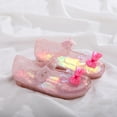 thumbnail image 4 of LIIPEE Girls Sandals Kids Summer Bow Decoration Hollow Out Soft Sole Bright Jelly Shoes Cute Lightweight Hook And Loop Princess Beach Footwear,4-4.5 Years, 4 of 9