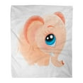 thumbnail image 1 of ASHLEIGH 50x60 inch Super Soft Throw Blanket Blue Baby of Cartoon Sweet Peach Elephant Mascot Pink Home Decorative Flannel Plush Blanket, 1 of 1