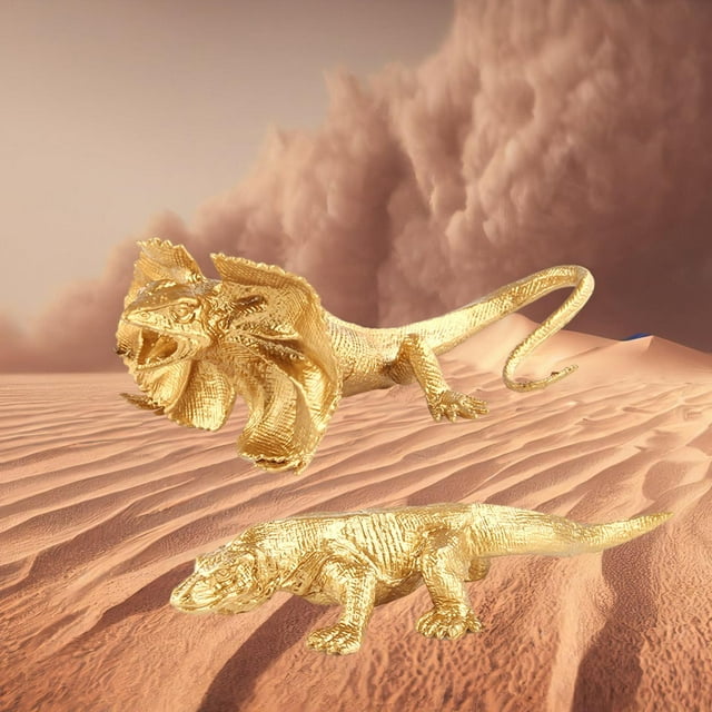 Figuras de juguetes de animales, juguetes de aprendizaje, de animales, escena miniatura, modelo de decoración, colección de 2 uds Yotijar Figuras de animales