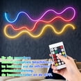 thumbnail image 3 of Tira de neón LED longziming de 5 m – Tira LED RGB flexible, resistente al agua IP65, control remoto/aplicación, lámpara de pared DIY para interiores, 3 of 5
