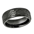 thumbnail image 4 of Hammered Gunmetal Tungsten Ring Men's Dark Gray Tungsten Carbide Wedding Band Anniversary Ring - 972GMs7.5, 4 of 4