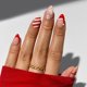 thumbnail image 1 of Uñas postizas adhesivas YIYILEIC navideñas rojas con copo de nieve, forma almendra, 24 piezas, 1 of 9