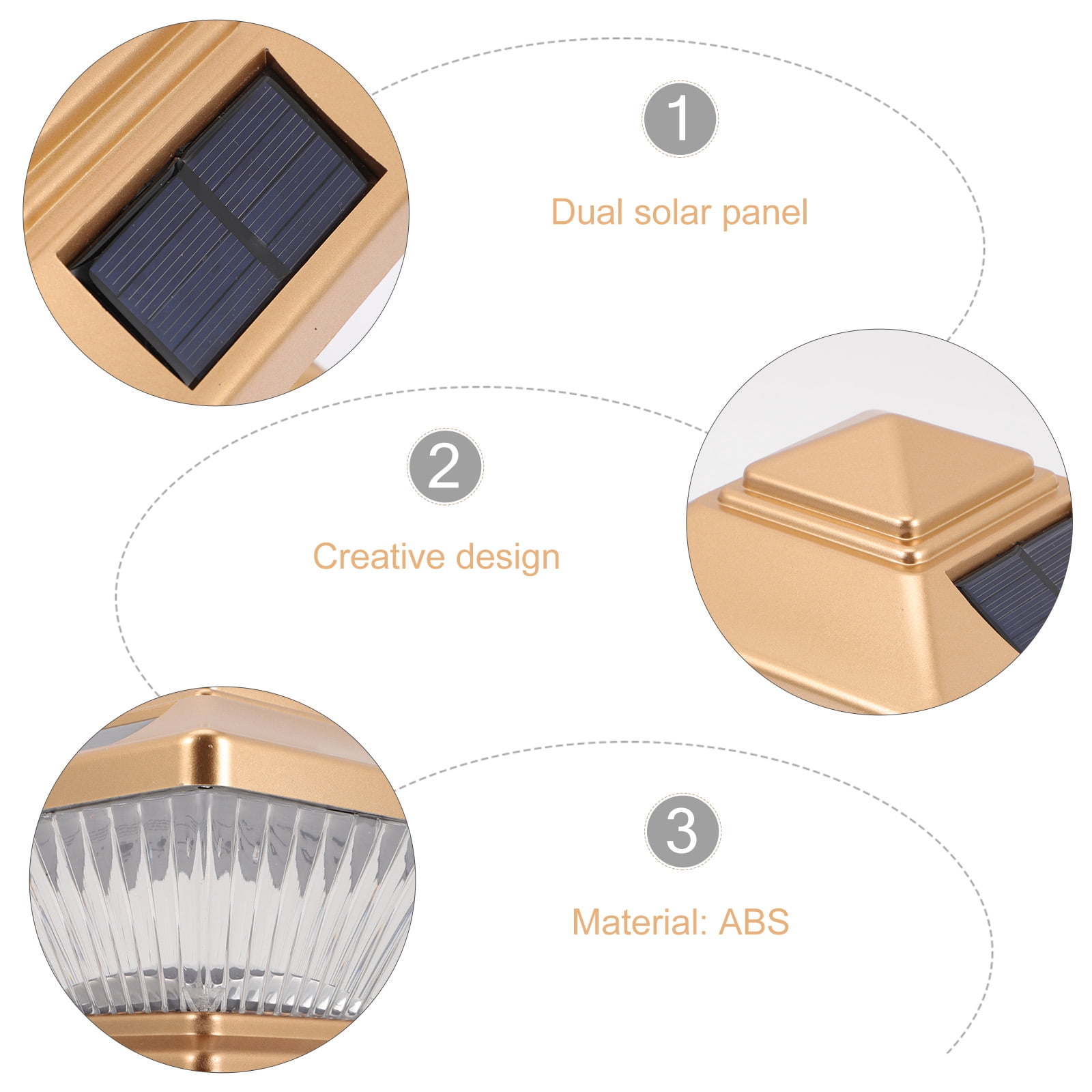 Post Lamp Light Solar Pillar Outdoor Garden Waterproof Floor Lamps for Power Lights Driveway