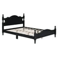 thumbnail image 6 of Tcbosik Full Size Platform Bed Black Vintage Wooden Bed Frame with Headboard and Footboard, Black, 6 of 8