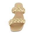 CUSHIONAIRE Women's Nan Two Band Braided Low Block Heel Slide Sandal