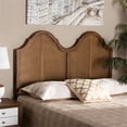 thumbnail image 3 of Baxton Studio Hazel Walnut Finished Wood and Rattan Full Size Arched Headboard, 3 of 8