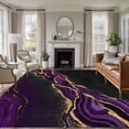 thumbnail image 3 of Marble Black Area Rug 5x8 FT, Non Slip Bedroom Throw Carpet, Purple Gold Art Abstract Vintage Farmhouse Washable Soft Floor Carpet Non-Shedding Rug for Living Room Nursery Dorm Office, 3 of 9