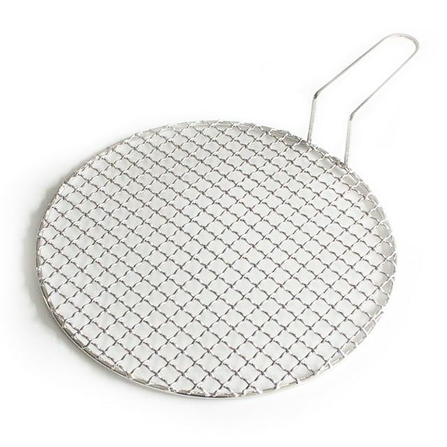 Lubelski Grille Ronde en Acier Inoxydable pour Barbecue, Filet de Rôtissage, Moule à Pâtisserie Antiadhésif avec Poignée