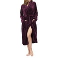 thumbnail image 3 of Womens Robes Plush Fleece Hooded Bathrobe Thick Nightgown with Pockets Sleepwear Deep Robe XL, 3 of 8