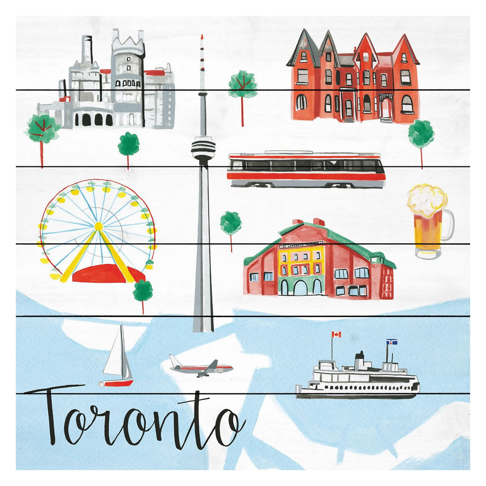 Marmont Hill "Toronto" by Molly Rosner Painting Art Print on White Wood