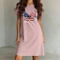 thumbnail image 5 of Uootdi Womens 4th of July Dresses Crew Neck Short Sleeve USA Print Sundresses Casual Loose Lightweight Soft Comfy Holiday Wear Gift, 5 of 6