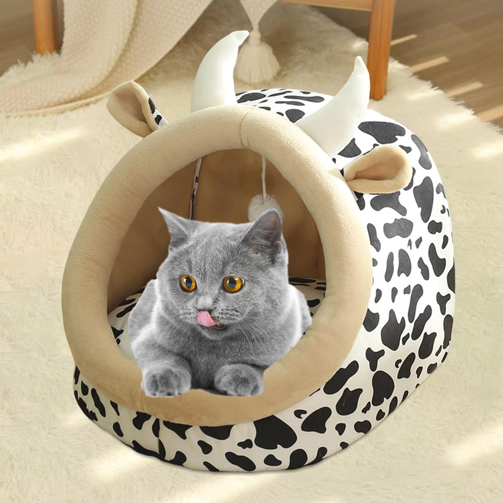 Bvdfgk Cave Bed Pet House Cushion Soft Anti Slip No Deformation Dog Furniture with Ball 43x40x35cm Multi