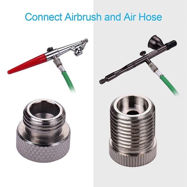 9pcs Airbrush Adapter Kit Multi-Size Fitting Connector Set for airbrush air hose Compatible with Badger Paasche Airbrush