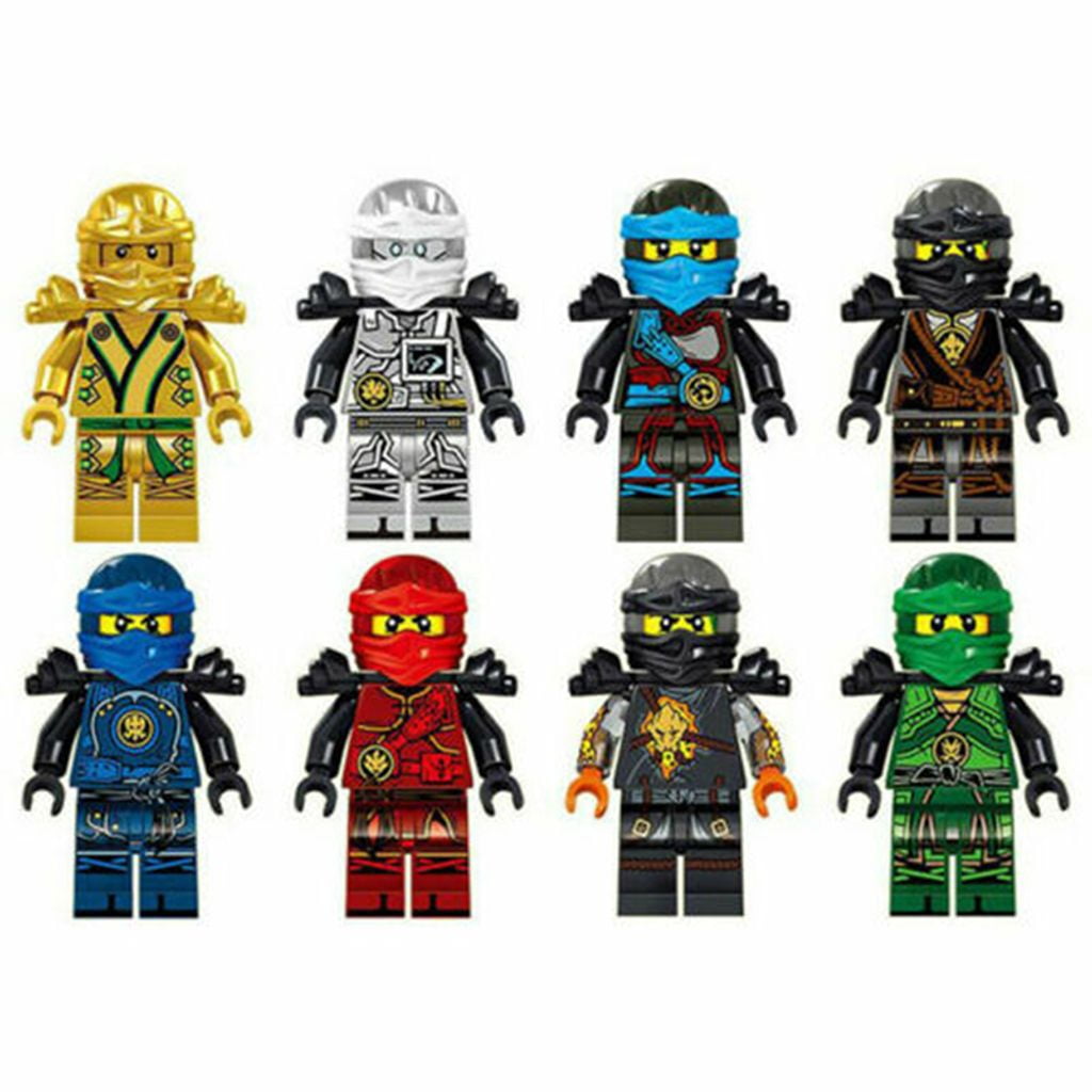 8Pcs Ninjago Motorcycle Set Minifigures Ninja Mini Figures Fits Lego Blocks M+ 
