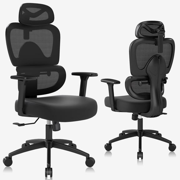 Ergonomic Office Chair High Back Adjustable Computer Desk Chair with Lumbar Support 500LB, Black