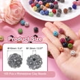 thumbnail image 2 of 105 Pcs 10mm Perlas de arcilla con strass para hacer joyería, perla de bola de discoteca a granel para pulsera, collar, arete, manualidades, decoración DIY, gris transparente, 2 of 7