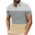 thumbnail image 1 of Camisa Casual de Impresión de Gradiente de los Hombres, Top de Solapa de Manga Corta en Tela de Malla Ligera para el Aire Libre Y el Ocio, Blusa de Suéter Elegante, 1 of 9