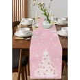 thumbnail image 4 of Ldtrchee Pink Christmas Tree Table Runner 72 Inches, Winter Balls Snowflake Xmas Tree Bed Runner Dresser Scarves Tabletop for Indoor Outdoor Parties/Ceremony/Banquet, 13" x 72", 4 of 8