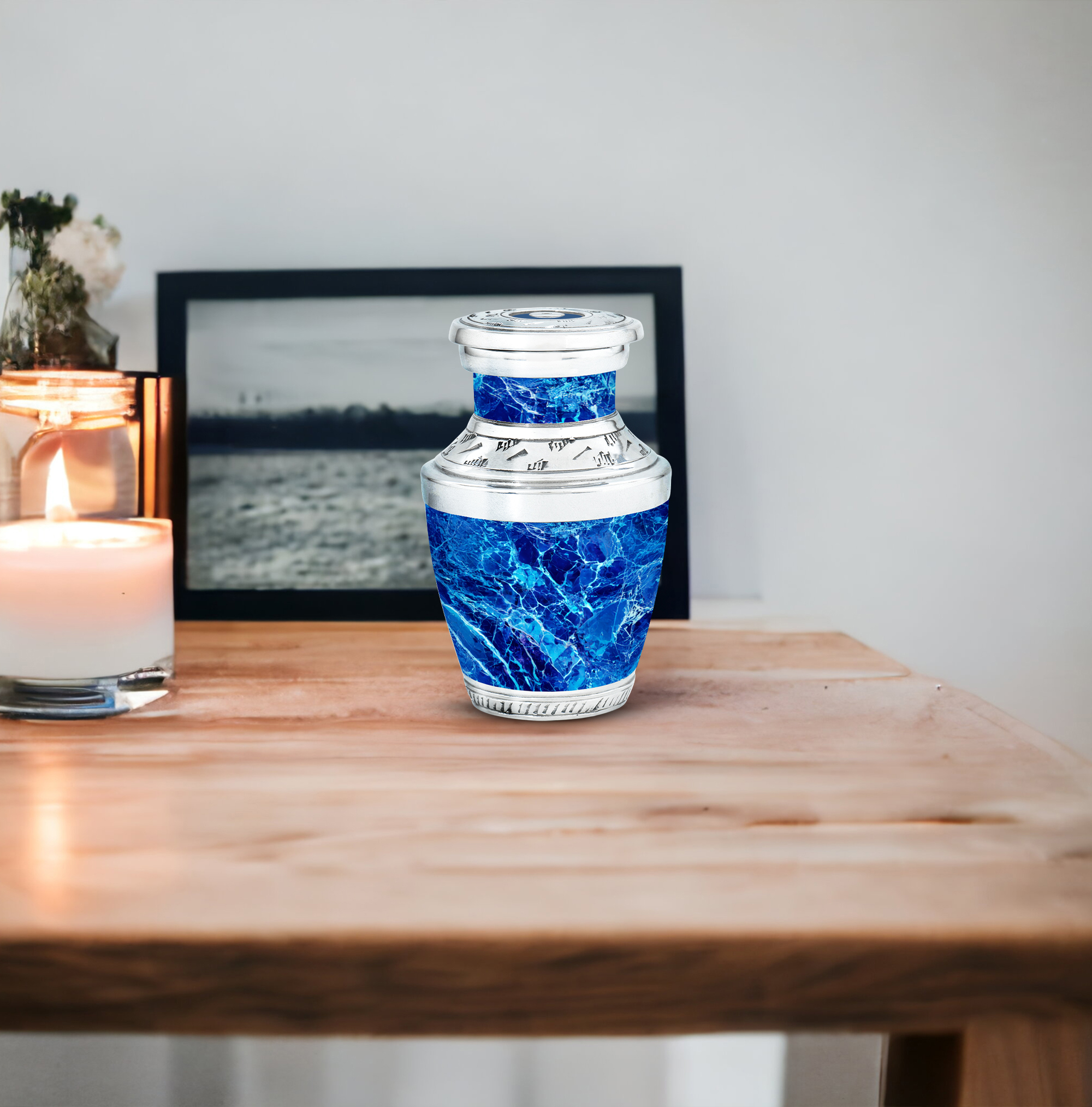 MUKTIVE Abstract Funeral Urn for Ashes for Women - Cremation Urn for Mom & Dad - Memorial Keepsake Urns for Adult Male - Mini Burial Urns for Human Ashes - 3 Inch