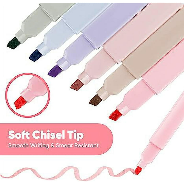 Pastel Highlighters Aesthetic Cute Soft Chisel Tip Marker Pen With
