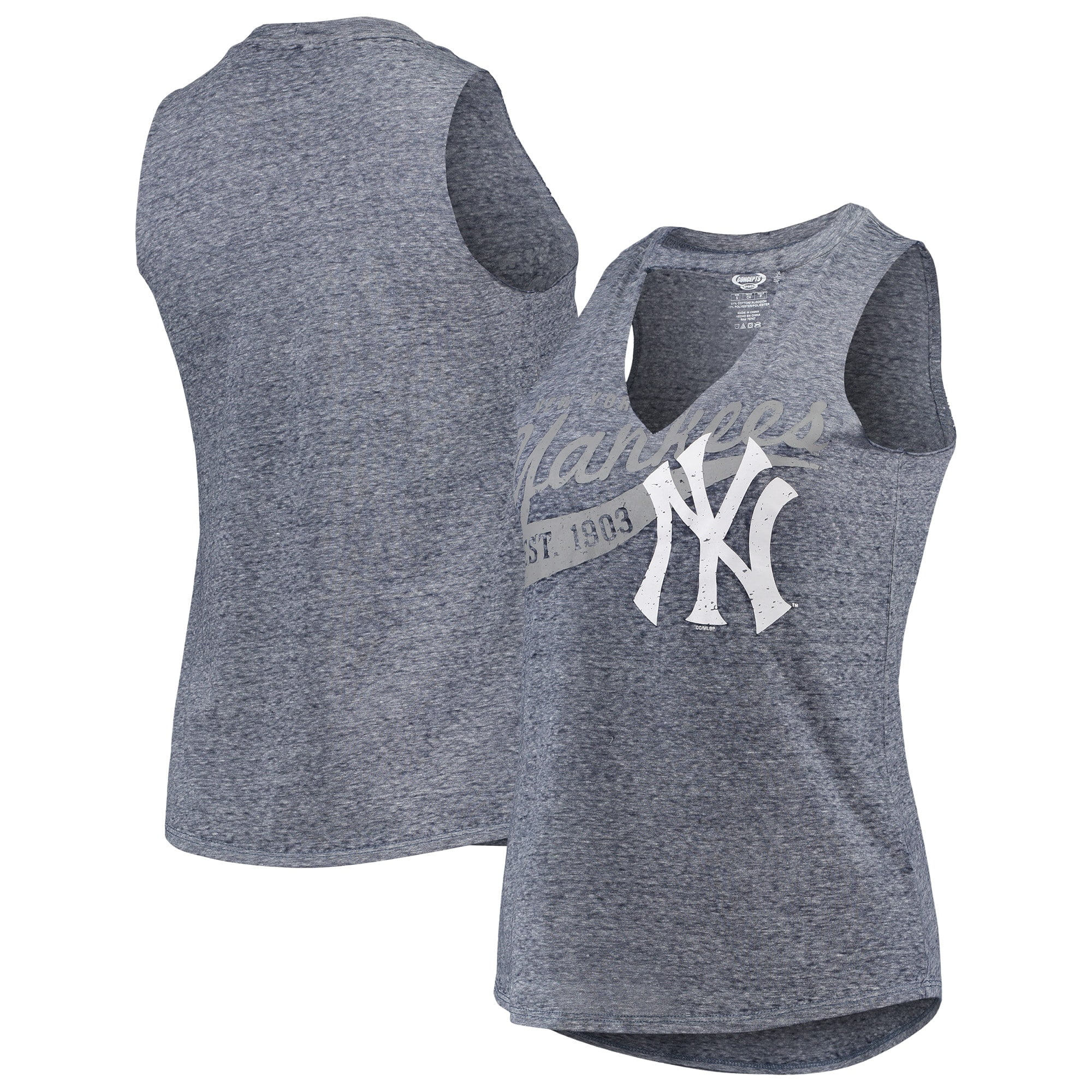 New York Yankees Concepts Sport Women's Squad Keyhole Tank Top Navy