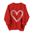 thumbnail image 2 of VgaVtl Oversized Women's Sweatshirts Long Sleeve Valentines Day Womens Tops Funny Red Pullover Vacation Heart Print Tops, 2 of 5