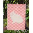 thumbnail image 3 of Carolines Treasures BB7964GF Hermelin Rabbit Pink Check Garden Flag, 3 of 3