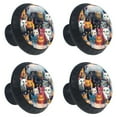 thumbnail image 2 of 4 Pcs Cartoon Cat Knobs for Kitchen Cabinet Cupboard Dresser Bookcase Drawer Pulls Handles Round Home Decor, 2 of 8