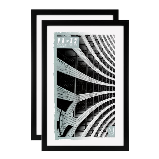 Marco Para Póster Mcs Gallery Foundation, Marco De Fotos Para Arte De Pared, Negro, 11 X 17 Pulgadas, Paquete De 2