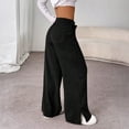 thumbnail image 5 of WTOBBY Women's Corduroy Pants Casual Straight Leg Trousers, Solid Color High Waist Relaxed Fit Comfortable Everyday Wide Leg Pants for Ladies,Black 2XL, 5 of 6