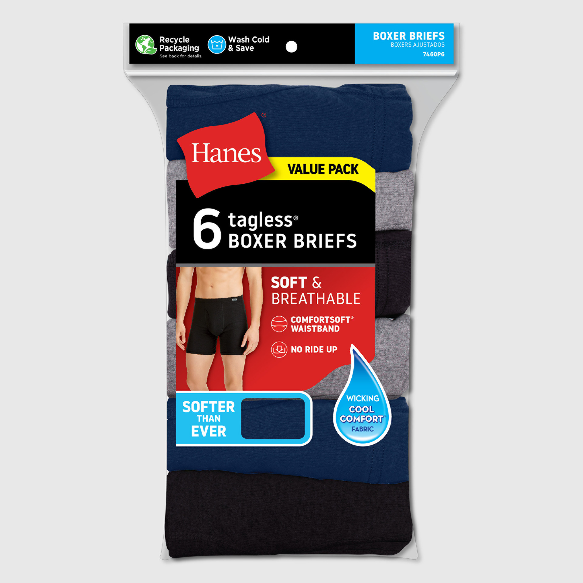 Hanes Men's Boxer Briefs, 6-Pack photo 2