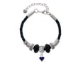 thumbnail image 2 of Delight Jewelry Silvertone Mini Two Sided Purple Heart Middle Sister Celtic Knot Leather Bead Bracelet, 7"+2" Extender, 2 of 4