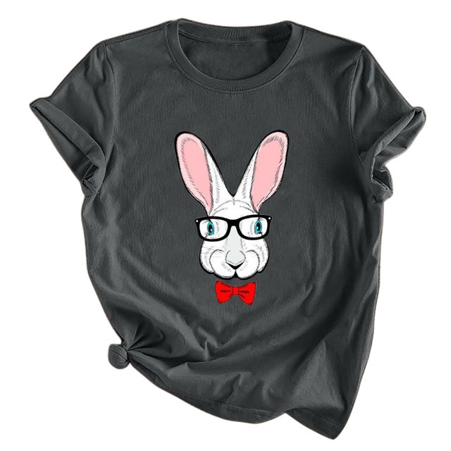 Camiseta de mujer, divertida y bonita camiseta de manga corta, camiseta con estampado de mariposa, blusa con estampado de conejo, regalo para mujer Pompotops hfajkhk127637