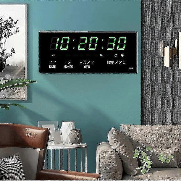 2026 Luminous Digital Wall Clock Alarm Hourly Chiming Temperature Date Calendar Table Clock Electronic Led Clock Decoration With Plug