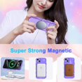thumbnail image 5 of Magnetic For iPhone 16 Plus Phone Case,Compatible with Mag-Safe,Sparkly Bling Glitter Cute Curly Wave Transparent Cover for Women Girls,Shockproof Protective Slim Rugged Phone Case,Purple, 5 of 7
