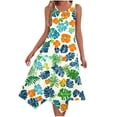 thumbnail image 1 of Una Línea Vestidos de Verano para las Mujeres 2025 Impresión Bolsillos Vestido de Camiseta, Cuello Redondo Vestido de Playa sin Mangas, 1 of 8