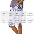 thumbnail image 3 of TEAJOPSUU Bermuda Shorts for Women Knee Length Side Slit Comfy Linen Shorts Casual Summer Boho Print Beach Short with Pockets D-Purple, 3 of 5